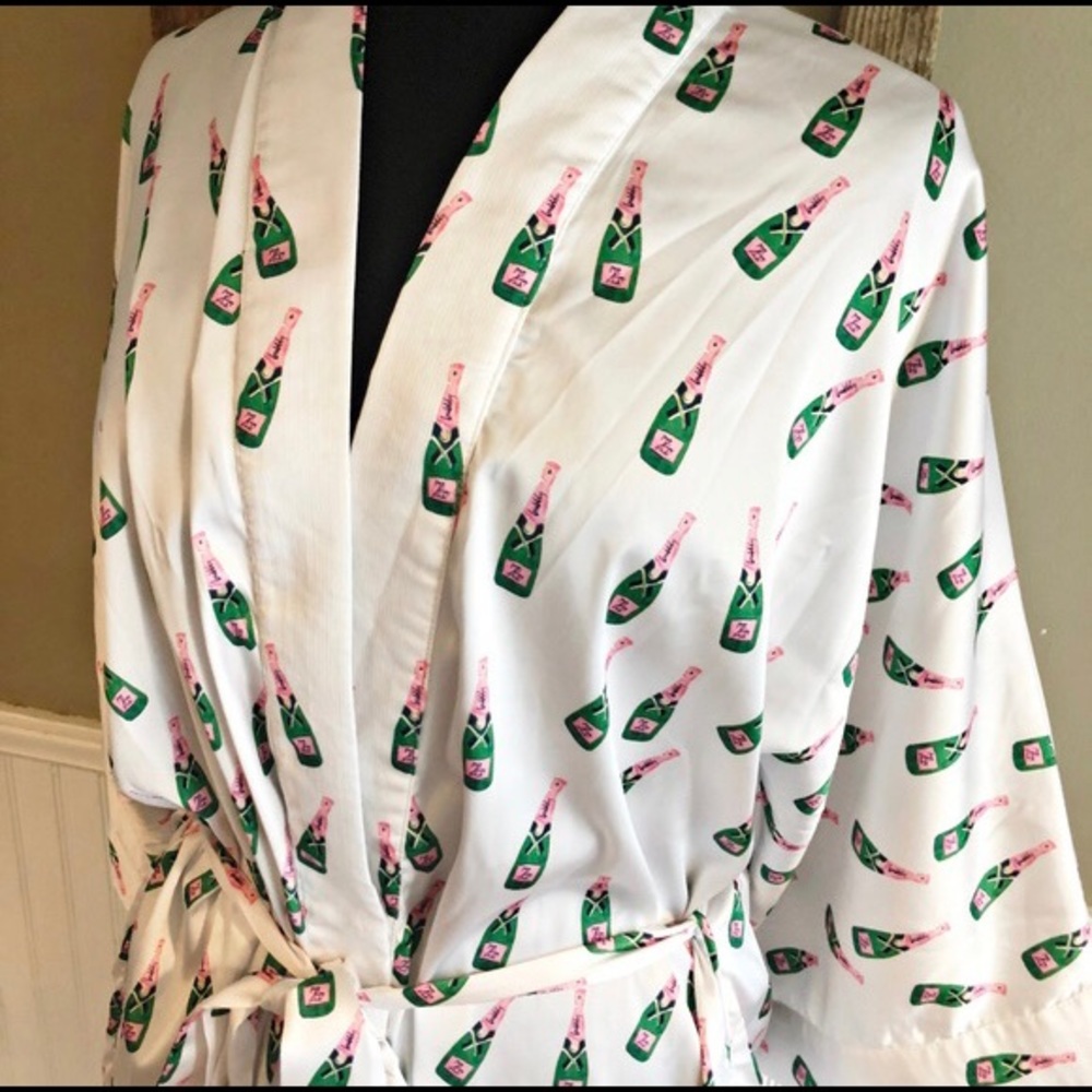 Champagne Bottle Bridal Satin Robe